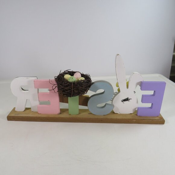 Easter Sign with bird's nest 14" long 6" tall - Picture 11 of 12